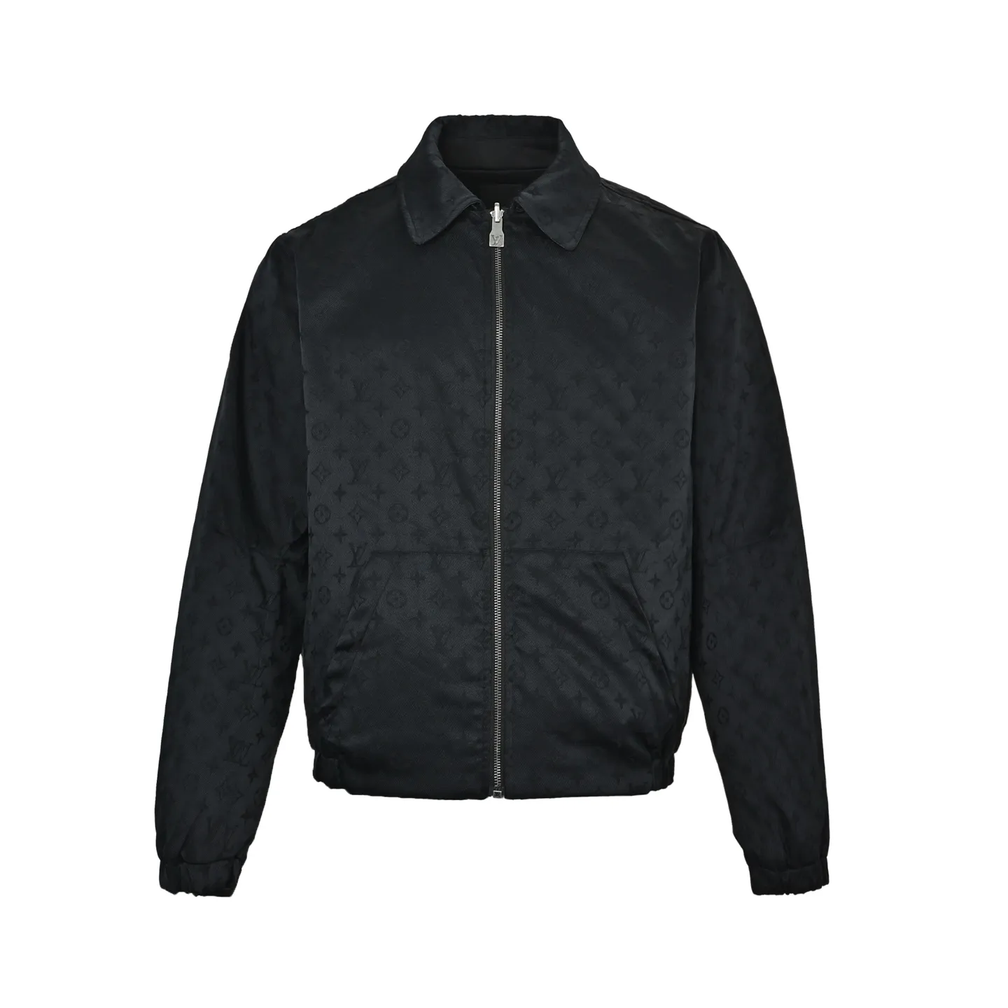 Louis Vuitton/Louis Vuitton checkerboard leather collar double-sided belted jacket